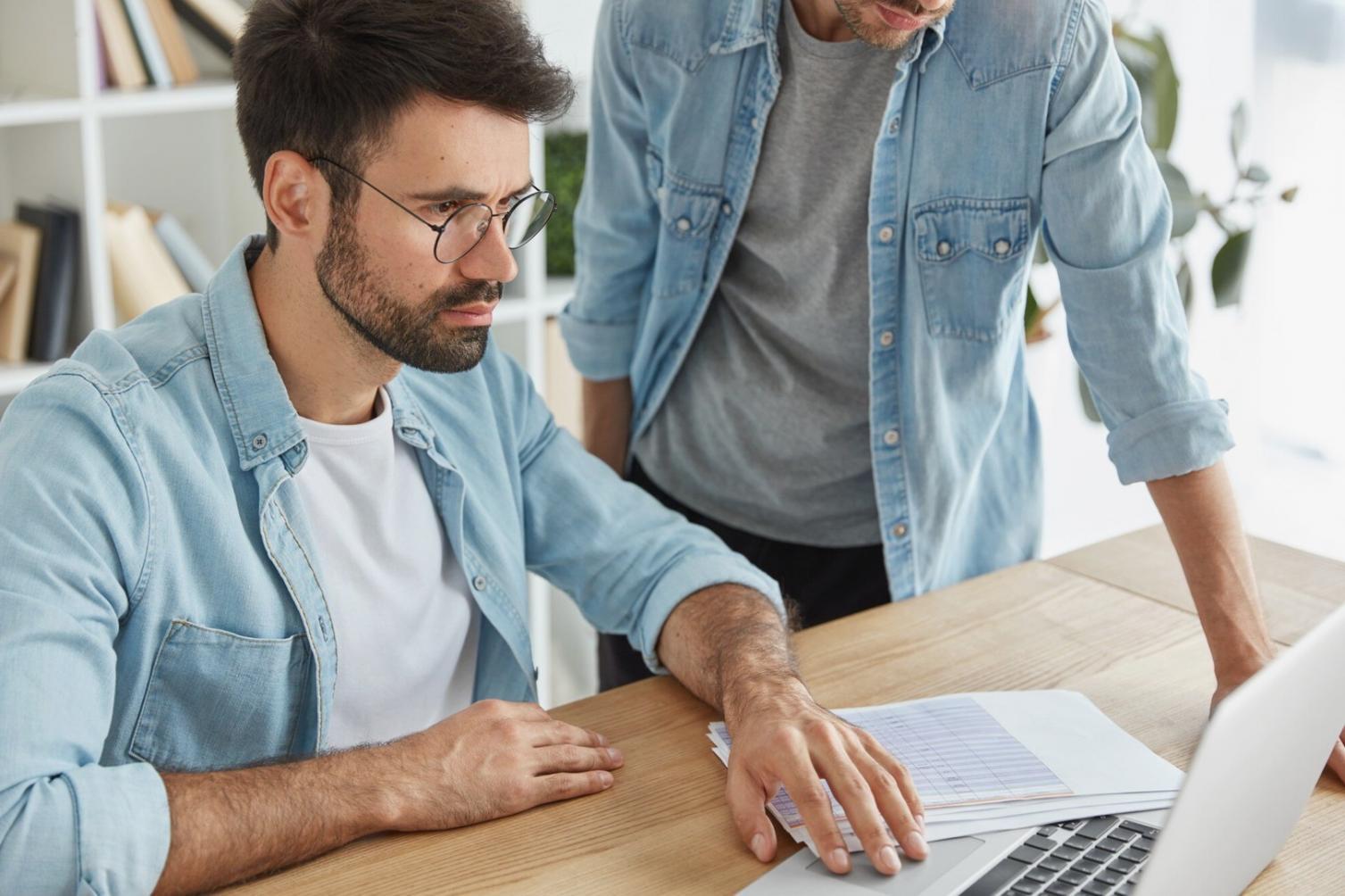 Professional workspace setup for remote financial analysis study